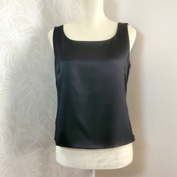 Lafayette 148 Black Silk Blouse Sleeveless Top Women's Size 6 100% Silk - Picture 6 of 9